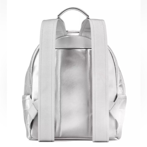 NWT Kate Spade Sam Icon quilted metallic grey back pack. Dust bag included - Picture 3 of 11